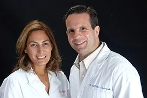 Dr. Georgaklis with a patient at the Brookline office
