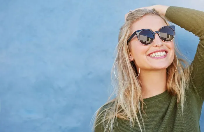 Adult patient during discreet cosmetic orthodontic treatment